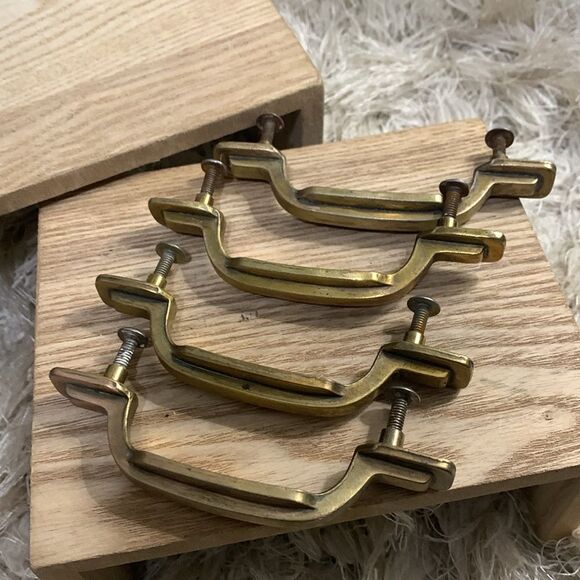 Vintage Mid-Century Style Keeler Brass Co Cabinet Door Pulls Brass Tone Metal - Picture 17 of 17